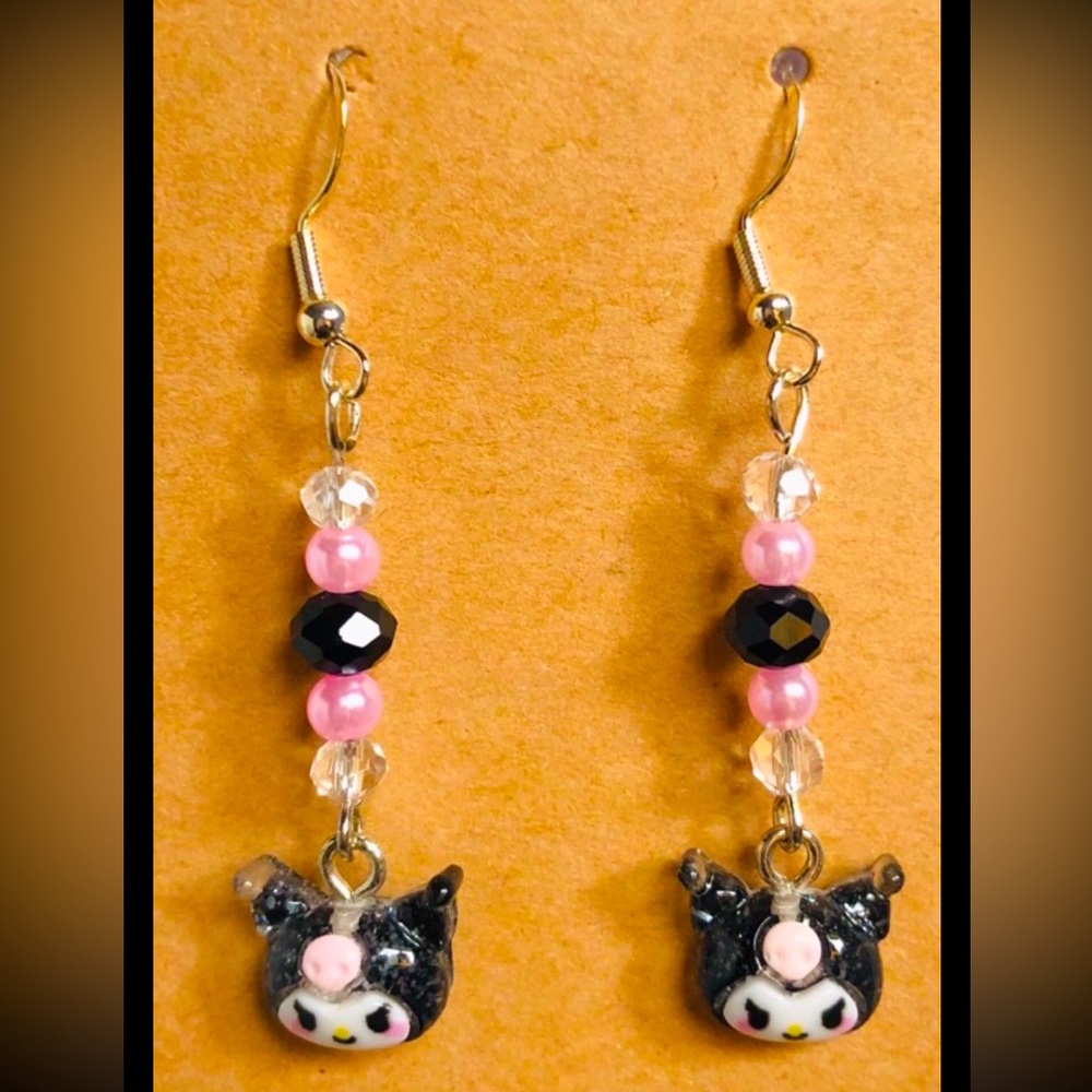 Cute Character Dangle Earrings with Beads
